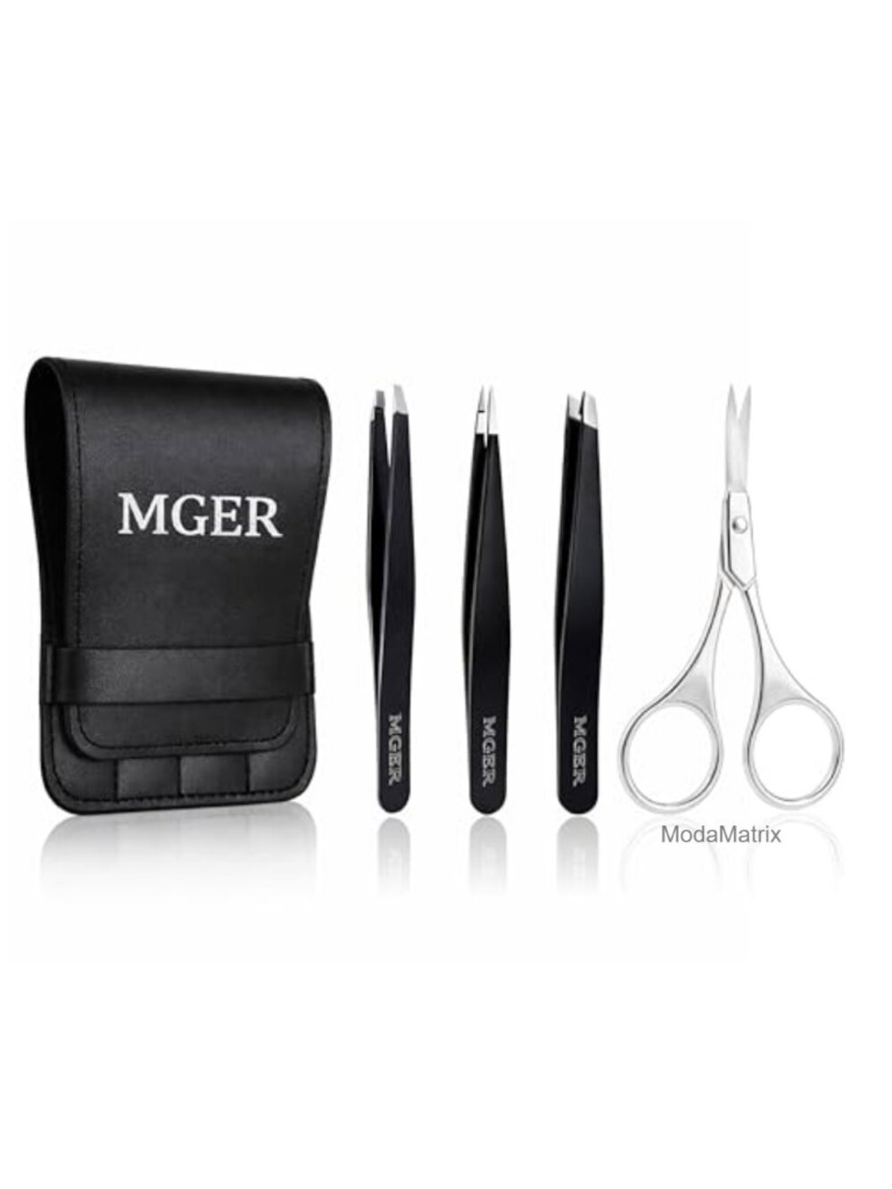 Professional Stainless Steel Tweezers Set & Eyebrow Scissors Precision Grooming